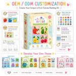 Fruit pre-printed canvas painting kit for kids embroidered detail