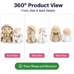 Garden hat bunny plush doll pair for custom retail and oem plush collections front side back view