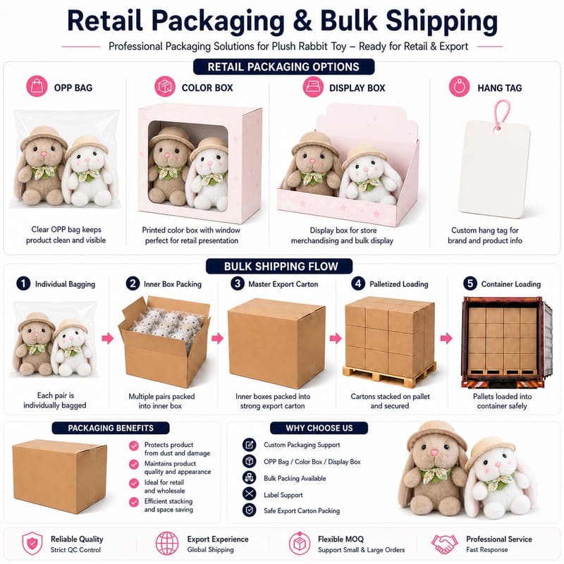 Garden hat bunny plush doll pair for custom retail and oem plush collections design detail