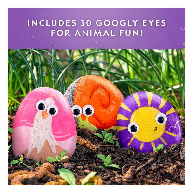 Garden rock painting kit for kids – wholesale oem/odm kids craft set front side back view