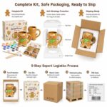 Gingerbread mug painting kit stitching detail