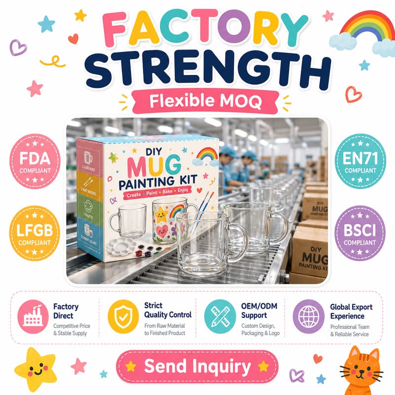 Glass mug painting kit design detail