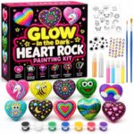 Glow-in-the-dark heart rock painting kit – wholesale oem/odm kids craft set front view