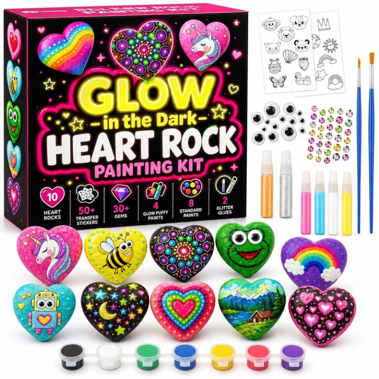 Glow-in-the-Dark Heart Rock Painting Kit – Wholesale OEM/ODM Kids Craft Set
