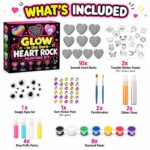 Glow-in-the-dark heart rock painting kit – wholesale oem/odm kids craft set front side back view