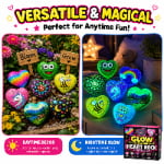 Glow-in-the-dark heart rock painting kit – wholesale oem/odm kids craft set embroidered detail