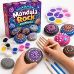 Glow-in-the-dark mandala rock painting kit – wholesale oem/odm kids craft set embroidered detail