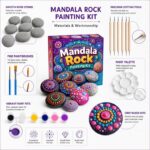 Glow-in-the-dark mandala rock painting kit – wholesale oem/odm kids craft set front side back view