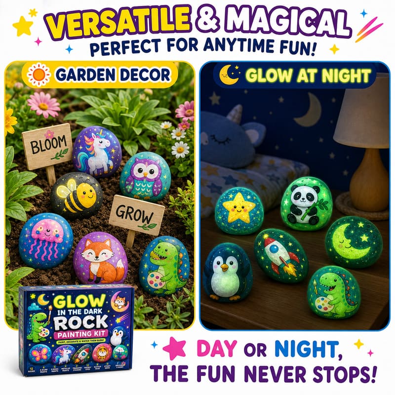 Glow-in-the-dark rock painting kit – wholesale oem/odm kids craft set embroidered detail