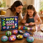Glow-in-the-dark rock painting kit – wholesale oem/odm kids craft set stitching detail