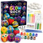 Glow-in-the-dark rock painting kit with glitter – wholesale oem/odm kids craft set front view