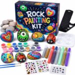 Glow-in-the-dark rock painting kit with paint pens – wholesale oem/odm kids craft set front view