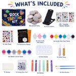 Glow-in-the-dark rock painting kit with paint pens – wholesale oem/odm kids craft set front side back view