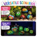 Glow-in-the-dark rock painting kit with paint pens – wholesale oem/odm kids craft set embroidered detail