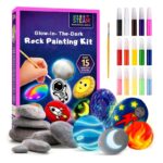 Glow-in-the-dark rock painting kit with pens – wholesale oem/odm kids craft set embroidered detail