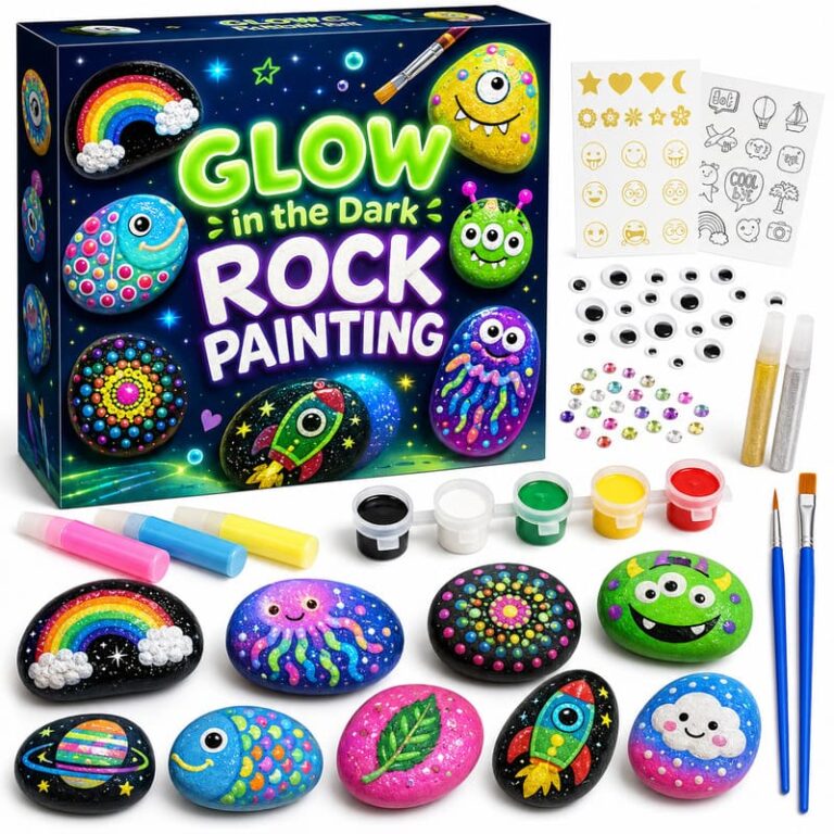 Glow-in-the-Dark Rock Painting Kit with Stickers – Wholesale OEM/ODM Kids Craft Set