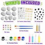 Glow-in-the-dark rock painting kit with stickers – wholesale oem/odm kids craft set front side back view