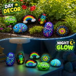 Glow-in-the-dark rock painting kit with stickers – wholesale oem/odm kids craft set embroidered detail