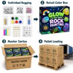 Glow-in-the-dark rock painting kit with stickers – wholesale oem/odm kids craft set design detail