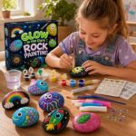 Glow-in-the-dark rock painting kit with stickers – wholesale oem/odm kids craft set stitching detail