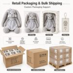 Gray long ear bunny plush doll for custom retail and oem plush collections design detail