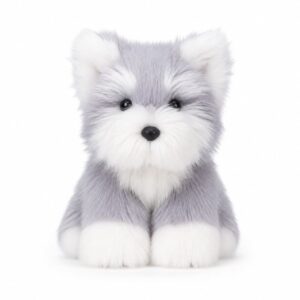 Gray White Longhair Kitten Plush Toy for B2B wholesale and OEM plush projects