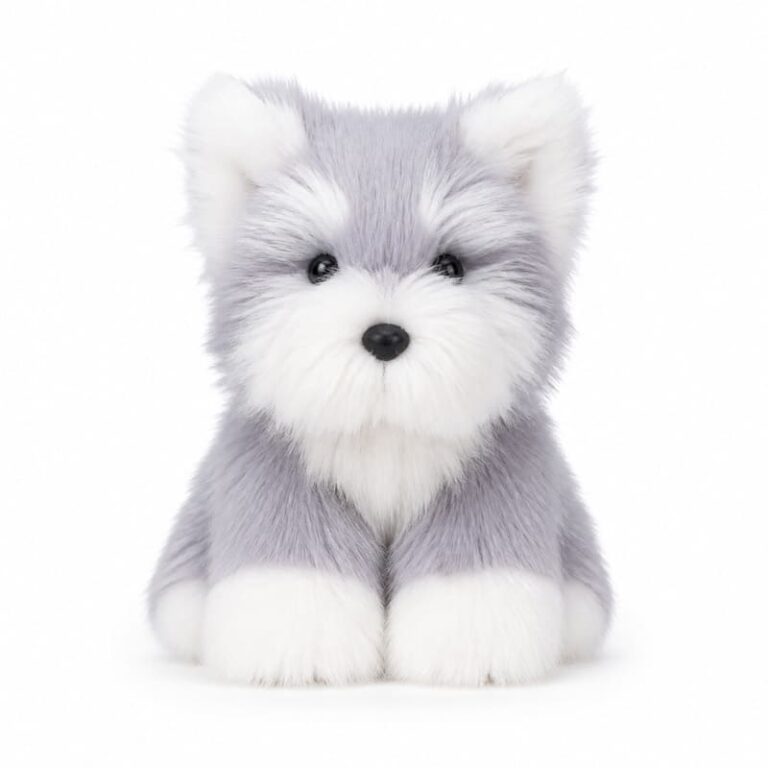 Gray White Longhair Kitten Plush Toy for Wholesale Gift and Retail Programs