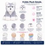 Gray white longhair kitten plush toy size reference