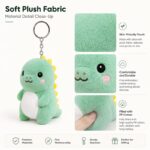 Green dinosaur plush keychain size reference