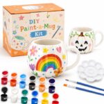 Halloween ceramic mug painting kit front view