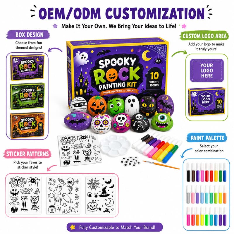 Halloween rock painting kit for kids – wholesale oem/odm kids craft set size reference