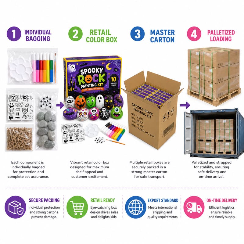 Halloween rock painting kit for kids – wholesale oem/odm kids craft set design detail