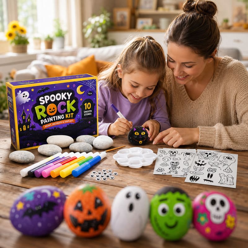 Halloween rock painting kit for kids – wholesale oem/odm kids craft set stitching detail
