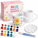 Heart handle flower mug painting kit front view