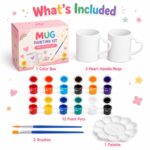 Heart handle flower mug painting kit front side back view