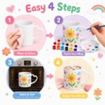 Heart handle flower mug painting kit size reference