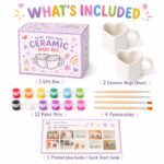 Heart rainbow paint your own mug kit front side back view