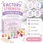 Heart rainbow paint your own mug kit design detail