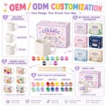 Heart rainbow paint your own mug kit embroidered detail