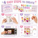 Heart rainbow paint your own mug kit size reference