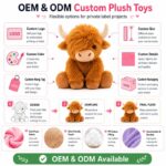 Highland cow plush toy design detail