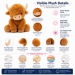 Highland cow plush toy size reference