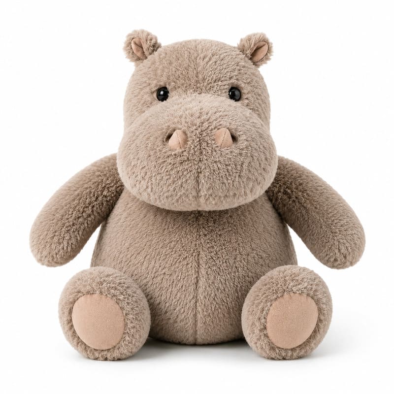 Hippo plush toy front view