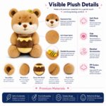 Honey bee teddy bear plush toy for custom retail and oem plush collections size reference