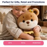 Honey bee teddy bear plush toy for custom retail and oem plush collections stitching detail