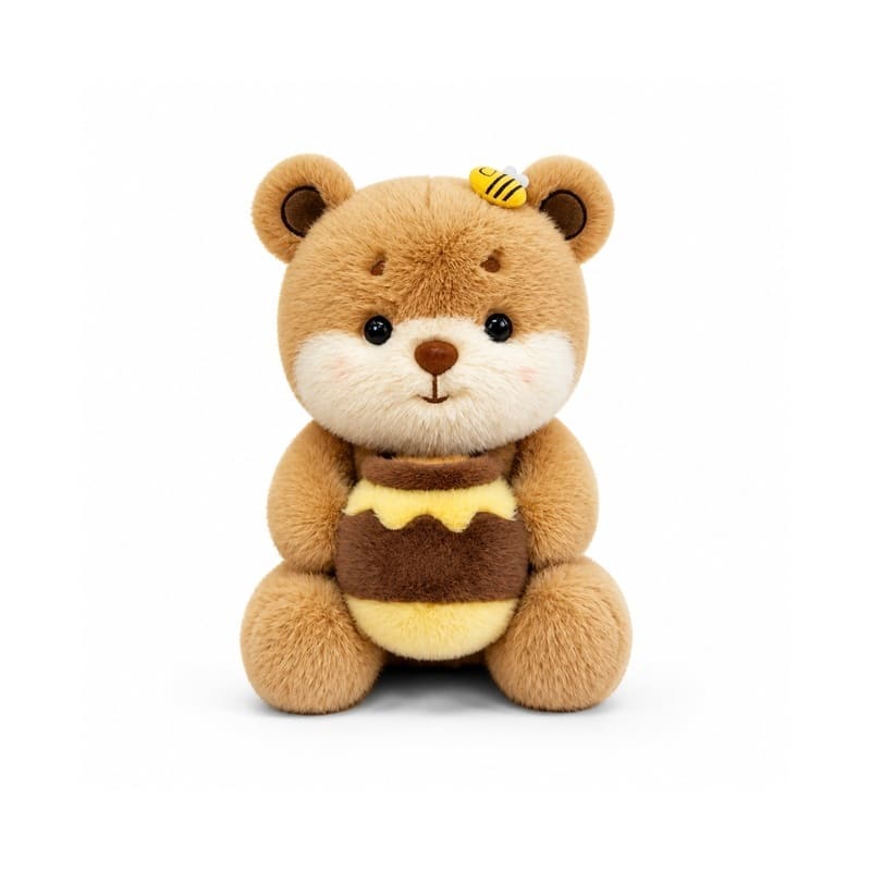 Honey bee teddy bear plush toy for custom retail and oem plush collections front view