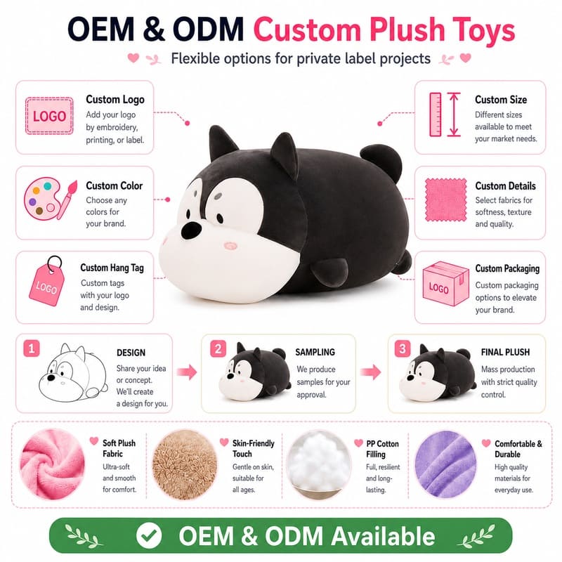 Husky dog plush toy design detail