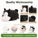 Husky dog plush toy embroidered detail