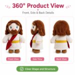 Jesus plush doll for custom retail and oem plush collections front side back view