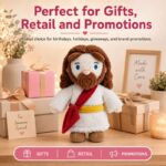 Jesus plush doll for custom retail and oem plush collections stitching detail